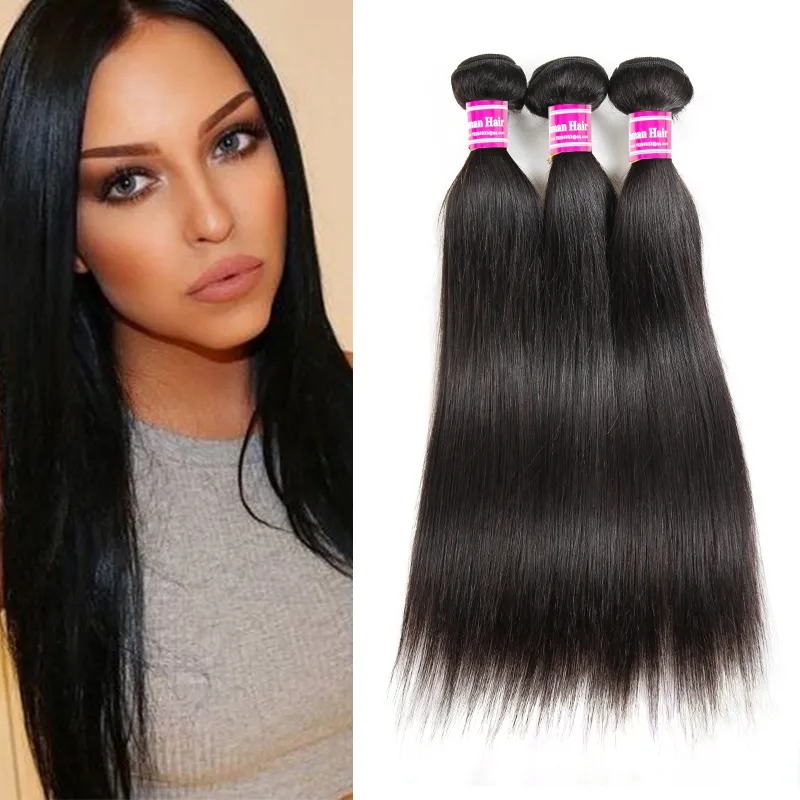 Goedkope 8a Braziliaanse Virgin Hair-verkopers Straight Menselijk Haarbundels 3 Weave Bundels Onverwerkte Maleisische Mongoolse Indiase Hair Extensions