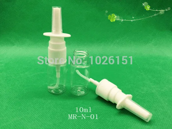 Flacon en plastique pour pompes de pulvérisation nasale de 10 ml, atomiseurs nasaux en PE de 10 cc, applicateurs de pulvérisation orale de 1/3 oz (6 couleurs au choix)