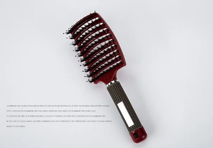 Estensioni dei capelli professionali Spazzole capelli in setola pettine Antistatico Calore Curvo Sfiato Barbiere Strumento lo styling dei capelli Righe Pettine a denti3583399