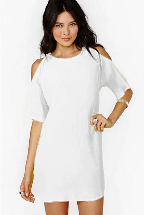여자 쉬폰 드레스 o 목에서 어깨에 클러스 크기 S-3XL 여름 짧은 슬리브 유로펜 미국 패션 의류 245g