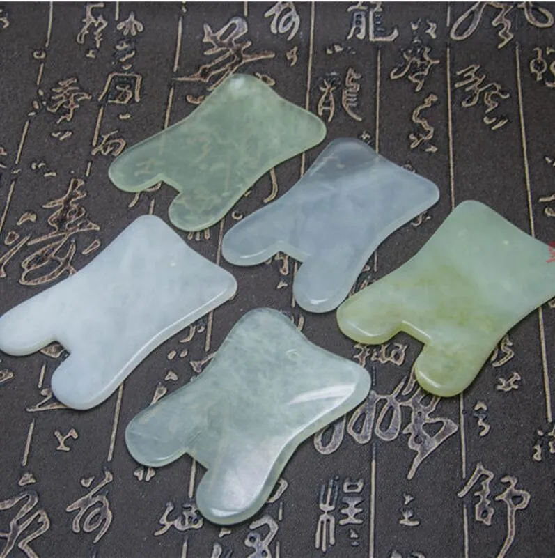 現代の天然翡翠石 Guasha Gua Sha ボード正方形のマッサージハンドマッサージャーリラクゼーションヘルスケア美容ツール