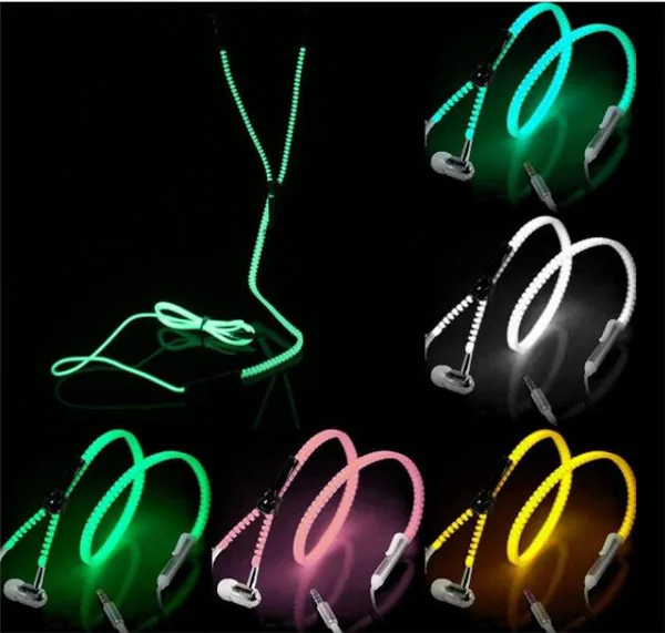 Auricolare con cerniera in metallo luminoso con cerniera luminosa che si illumina al buio Auricolare con cerniera cablata con scatola al dettaglio iPhone Sams9421188