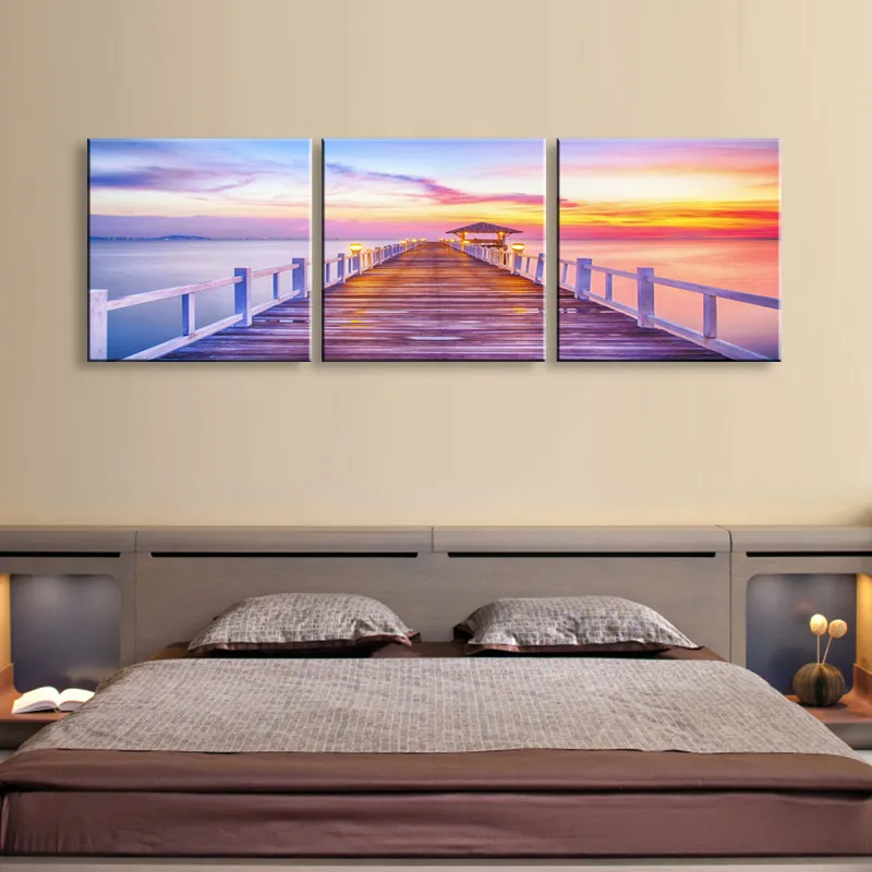 Art painting 3 pieces Distant sky high definition print canvas painting poster and wall art living room picture PL3-007