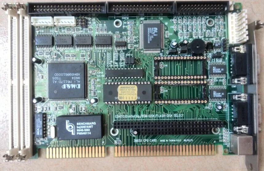 Original PIA-632EM-D PIA-632 EM-D placa base industrial 386SX CPU CARD probada en funcionamiento