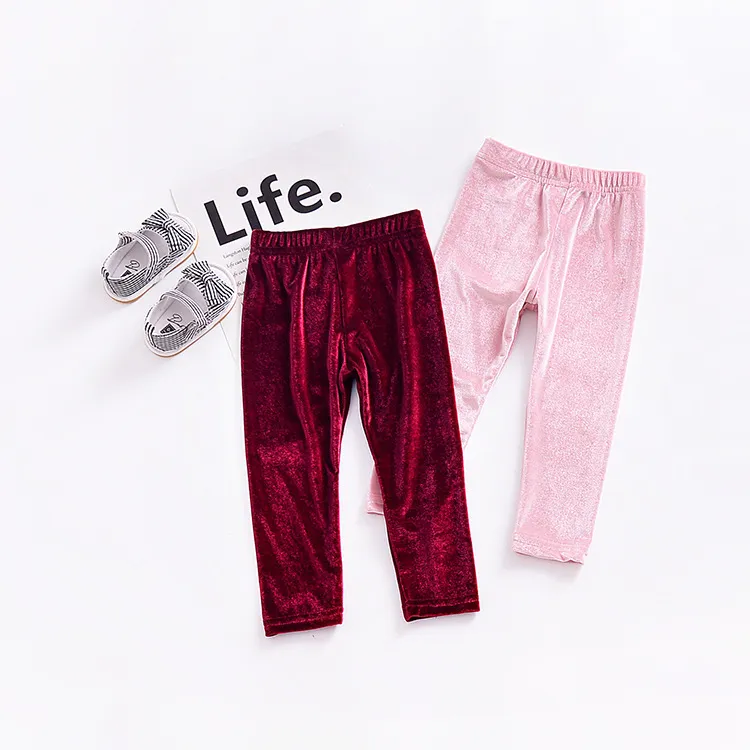 Pantalons en velours doré pour petites filles, Leggings INS pour enfants, collants à la mode, vêtements Boutique pour enfants, C3647, nouvelle collection 2018