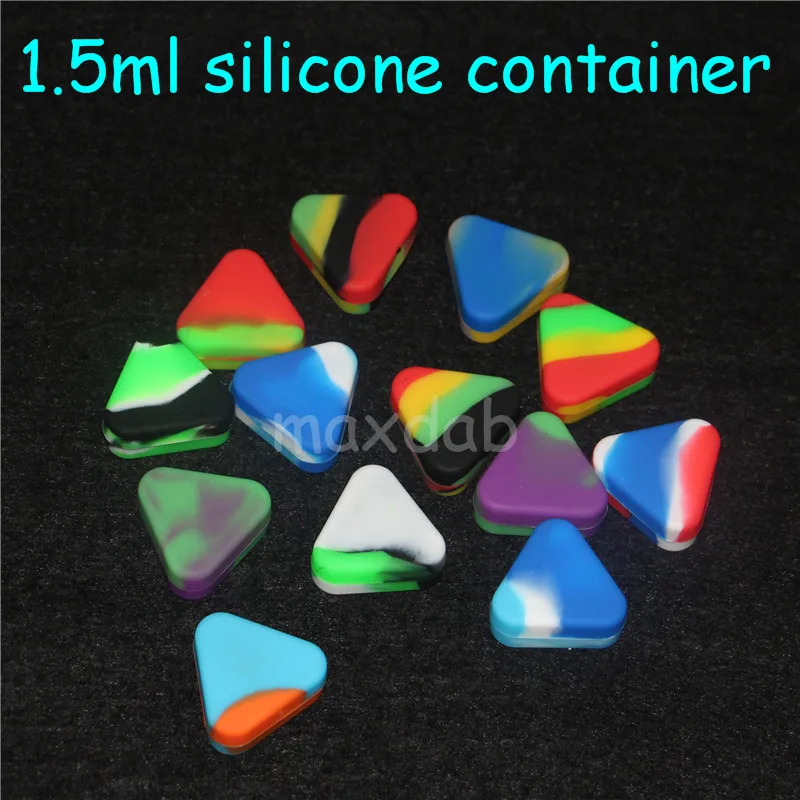 Triangle Silicone Concentrate Containers boxes Silicon BHO Container Non Stick Oil Wax Dab Jar bubbler water pipe