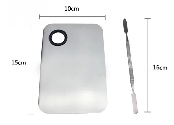 Kit di strumenti spatola palette di miscelazione trucco cosmetico unghie Confezione opaca professionale in acciaio inossidabile di alta qualità