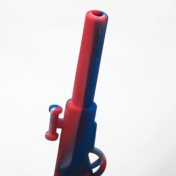 Acessórios para fumantes de tubo de mão de rifle de silicone de 4,3 polegadas com tigela de petrolas de petróleo de petróleo de petróleo de petróleo