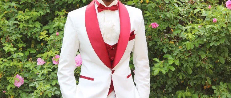 Tuxedos de marié de haute qualité un bouton ivoire châle revers garçons d'honneur meilleur homme costume de mariage costumes pour hommes (veste + pantalon + gilet + cravate) J260