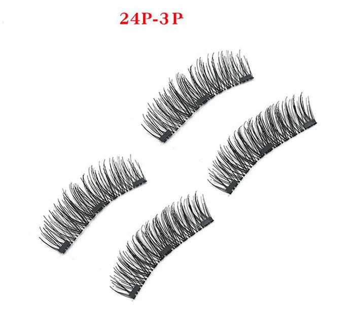 Hot sale three magnet 3D magnetic false eyelashes Natural hand-made 3 Magnetic False Eyelashes Eye lashes Beauty Makeup Accessories