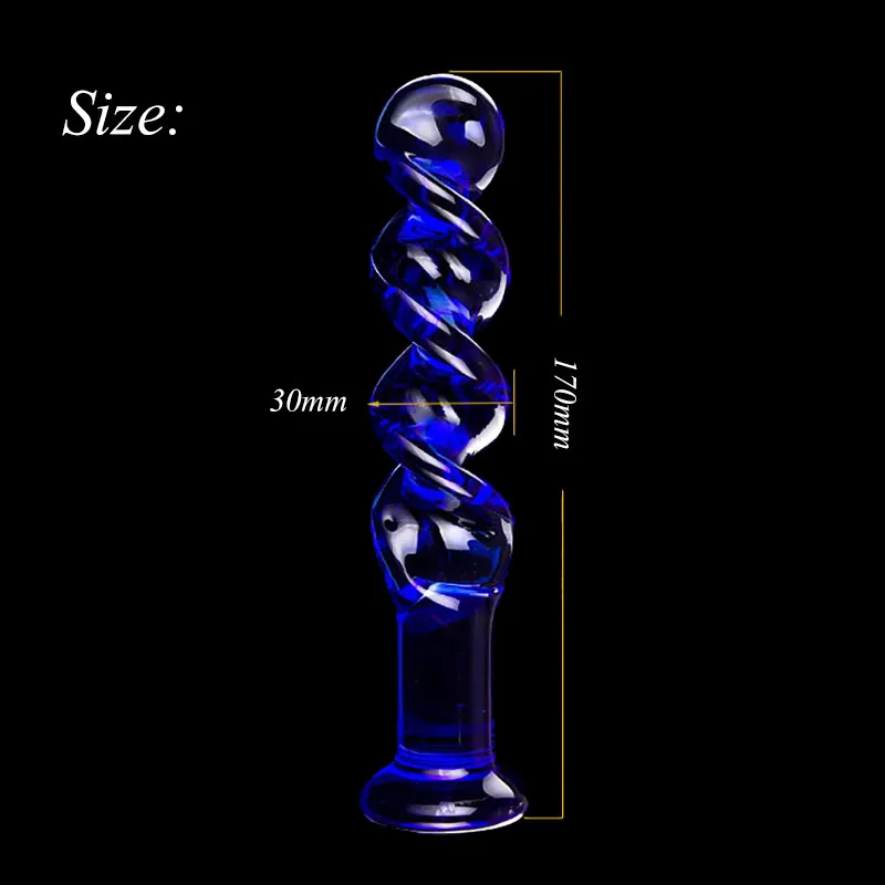 Bleu Couleur Crystal Dildo Fiche Anal Bouchons Bouchons Massager Verre Dildos Adulte Jouets Sexe pour Femme Anus Masturbator