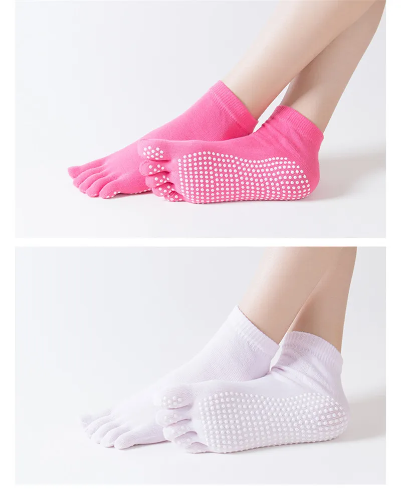 Breathable Cotton Yoga Toe Socks For Women Available Ideal For Gym