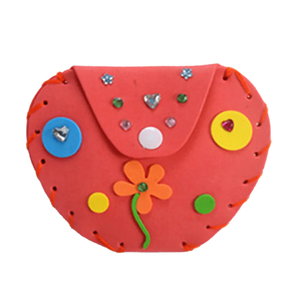 Adesivo in schiuma EVA 3D fai-da-te Borsa portafoglio cartoni animati bambini Puzzle Kit di giocattoli artigianali bambini Giocattoli educativi l'apprendimento precoce dei bambini