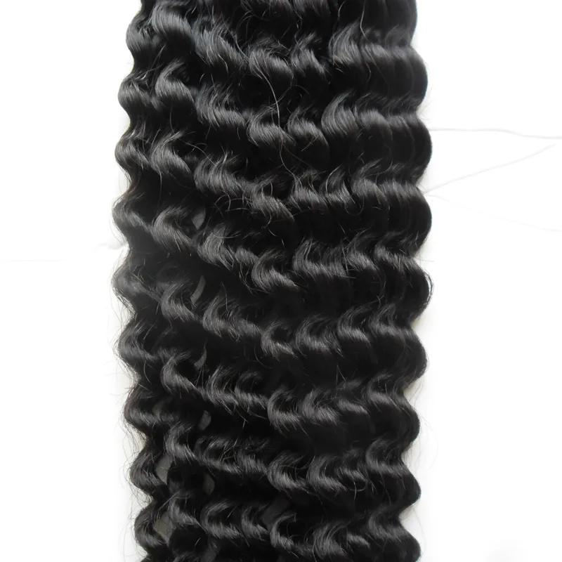 Brasilianska Virgin Hair Micro Loop Human Hair Extensions 100g Kinky Curly Natural Micro Link Hårförlängningar Human Micro Rings