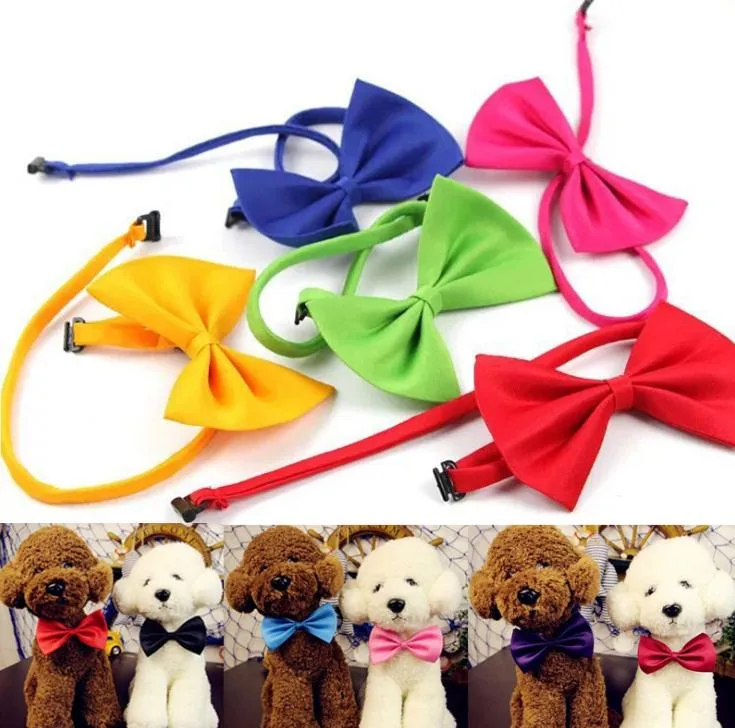 Hot pet Dog Neck Tie Dog Bow Ties para la fiesta de Navidad Cat Tie Supplies Pet Tocado ajustable pajarita accesorios de joyería para mascotas SN1565