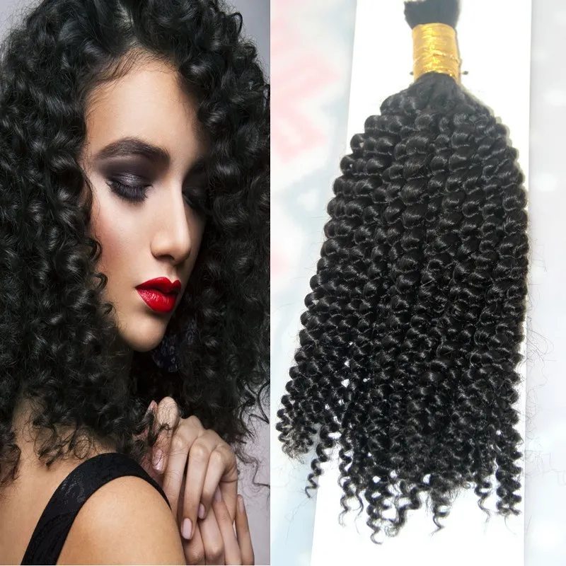 Capelli sfusi ricci sciolti mongoli 100g Capelli sfusi afro crespi 1 Fasci di capelli umani per intrecciare massa senza attaccamento