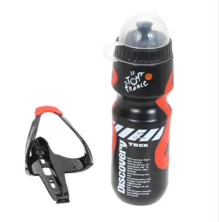 Essential Tragbare Outdoor 650ML Mountainbike MTB Fahrrad Radfahren Sport Wasser Flasche Mit Kunststoff Glasfaser Halter Käfig Rack