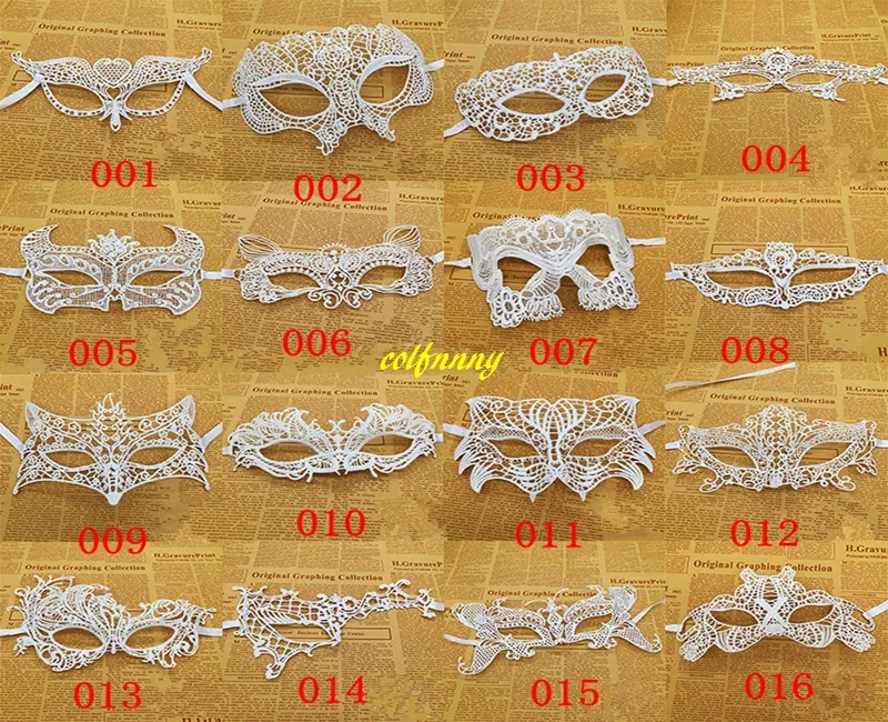 100pcs/lot Hard White Lace Mask sexy lace half face Party Masquerade Mask Cosplay eye Mask For Girls Carnival