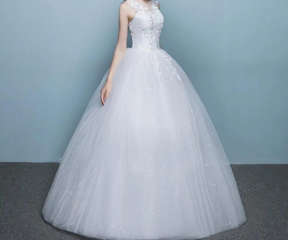 Élégant étage longueur robes de mariée princesse grande taille robes de mariée pas cher remise robes de mariée femmes robe de noiva