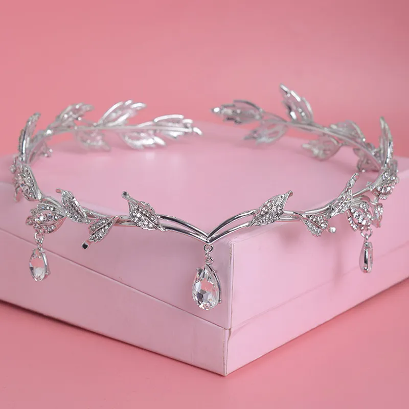 Luxe headpieces Designer Strijnvaartuigenkrans Kroon nieuwe aankomst drop Water Clear Wedding Crystal Sieraden Bruidsaccessoires