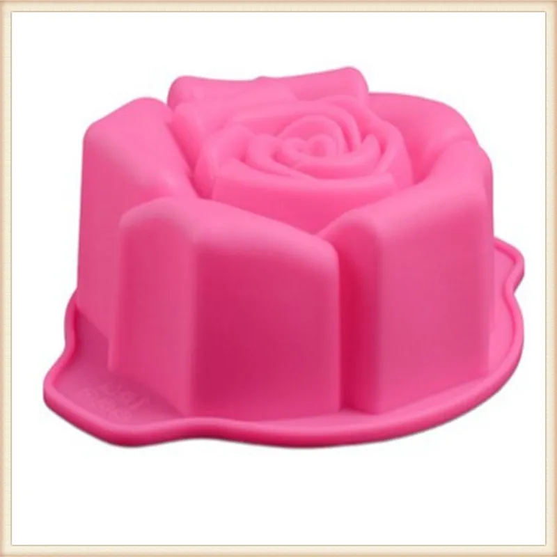 Enhål Rose Flower Mousse Cake Mold Silicone Soap Mold For Handmade Soap Candle Candy Bakeware Baking Mögel Köksverktyg IC6727282