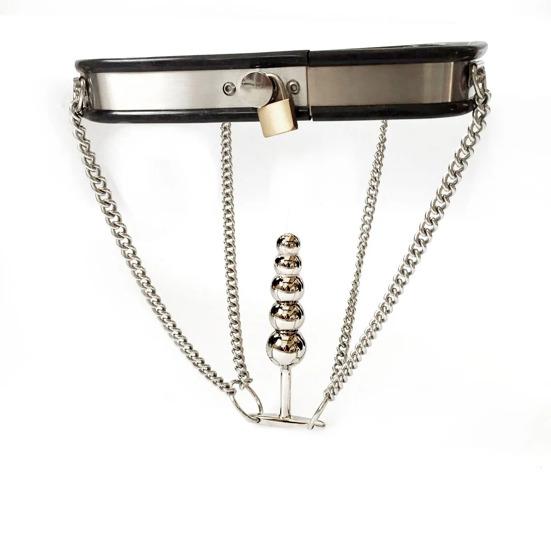 Stainless Steel Chastity Belt With Anal Plug Balls Metal Chastity ...