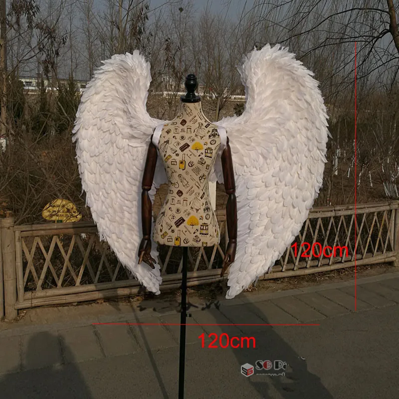 Wysokiej jakości Cosplay Costume Dorosły Biały Angel Wings Wedding Bar Dekoracje Fotografia Strzelanki Rekwizyty Pure Handmade EMS Darmowa Wysyłka