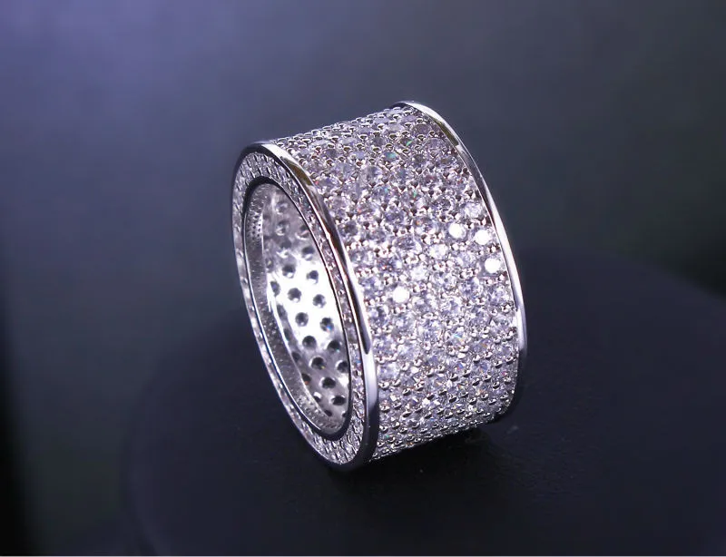 choucong Lovers Pave set Diamond 10KT White Gold Filled Engagement Wedding Band Ring Sz 511 Gift4916303