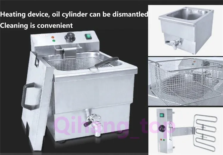 Qihang_top high quality 8L Commercial single tank electric deep potato chips fryer electric deep frying machine