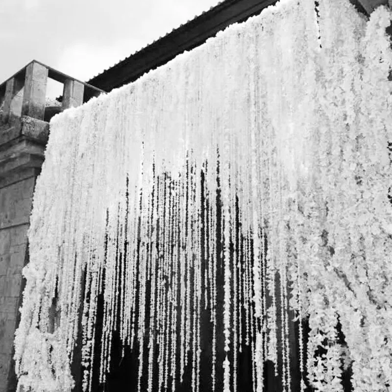 79 tum varje remsa Orchid Wisteria vinstockar vit silke Konstgjorda blomsterkransar för bröllopsfest dekoration Skytte foto rekvisita
