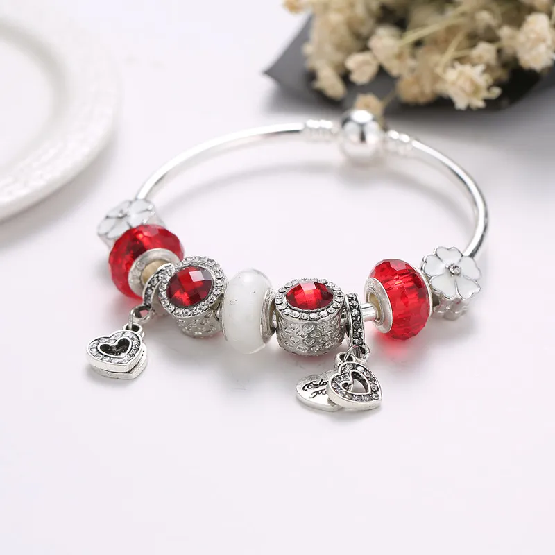 Venta Al Por Mayor Pulseras Pandora Con Dijes De Color Plateado