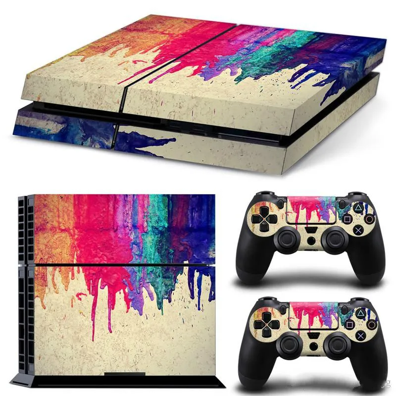 2019 Arkeo Painting Vinyl Cover Decal PS4 Hud Sticker för Sony PlayStation 4 Console 2 Controller Skins Stickers Färgglada