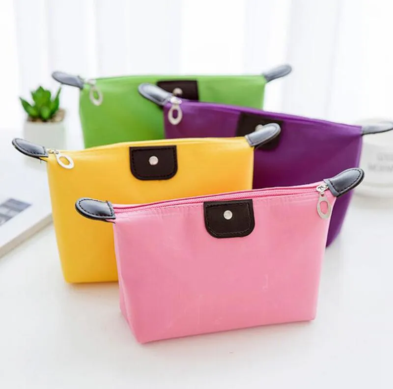 Gratis ontwerp hot koop snoep kleur reizen make-up tassen dames dame cosmetische tas pouch clutch handtas opknoping sieraden casual tas