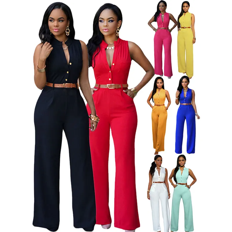 Plus Size Fashion Women Jumpsuit V Neck Large Size African Rompers ...
