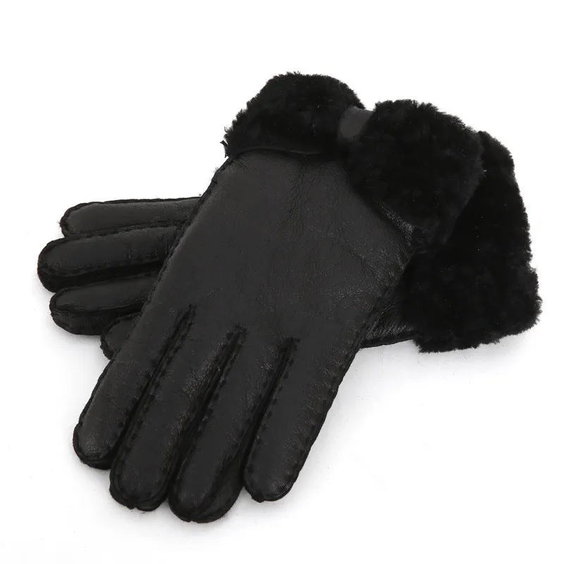 Hele - Warme winter dames leren handschoenen echte wollen handschoenen dames 100% kwaliteitsborging2305