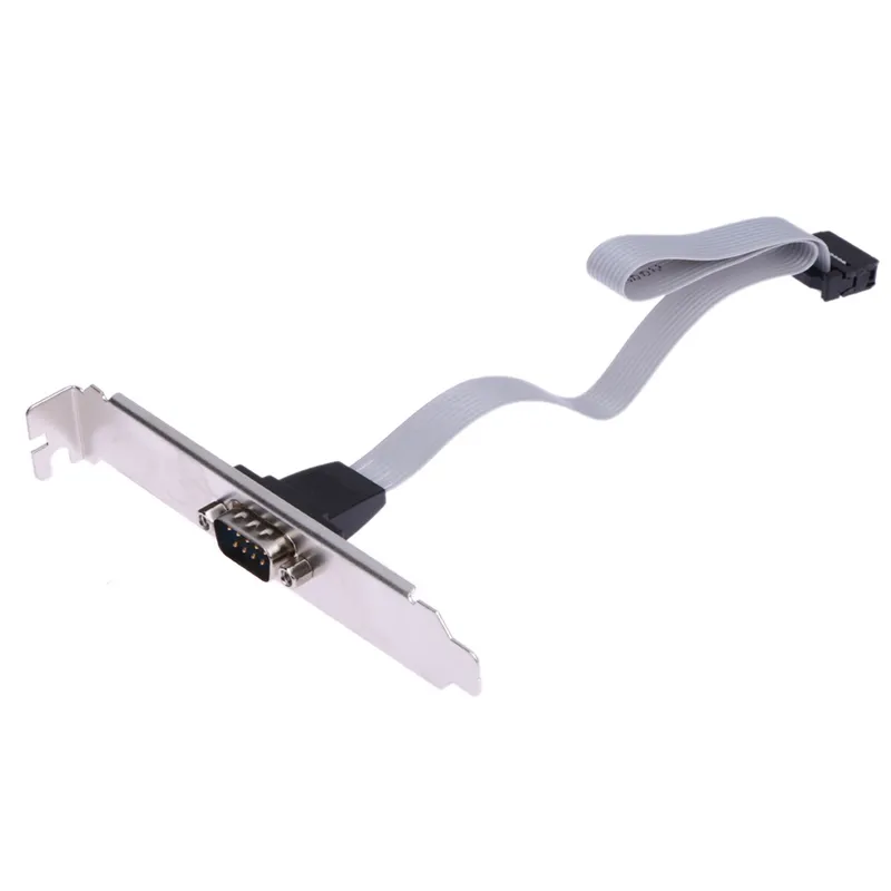 High Quality Motherboard RS232 DB9 Pin Com Port Ribbon Serial Cable Connector Bracket