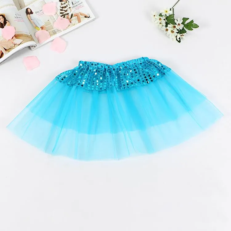 Yeni çocuk kız Sparkle Glitter sequins tutu etekler Yeni çocuk prenses etek çocuklar tatil parti etekler kızlar tül tutu etek