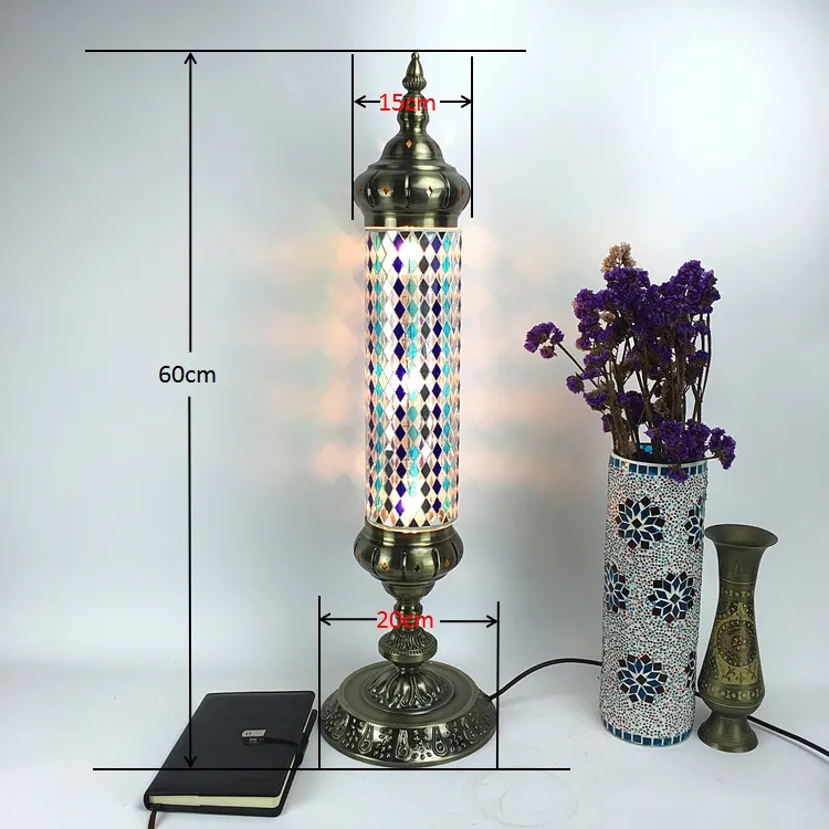 Exotic Mediterranean retro romantic restaurant tatami bedroom living room handmade glass Turkish table table lamp