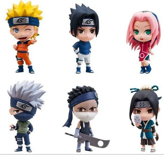 / set Japan Anime Naruto Figur Naruto Sakura kakashi sasuke haku Zabuza Q Version Action-Figur Spielzeug Puppe