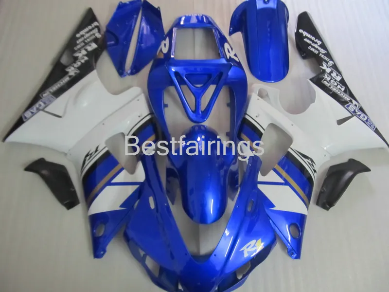 Hochwertiges Verkleidungsset für Yamaha R1 1998 1999, weiß, schwarz, blau, Verkleidungen YZF R1 98 99 GF36