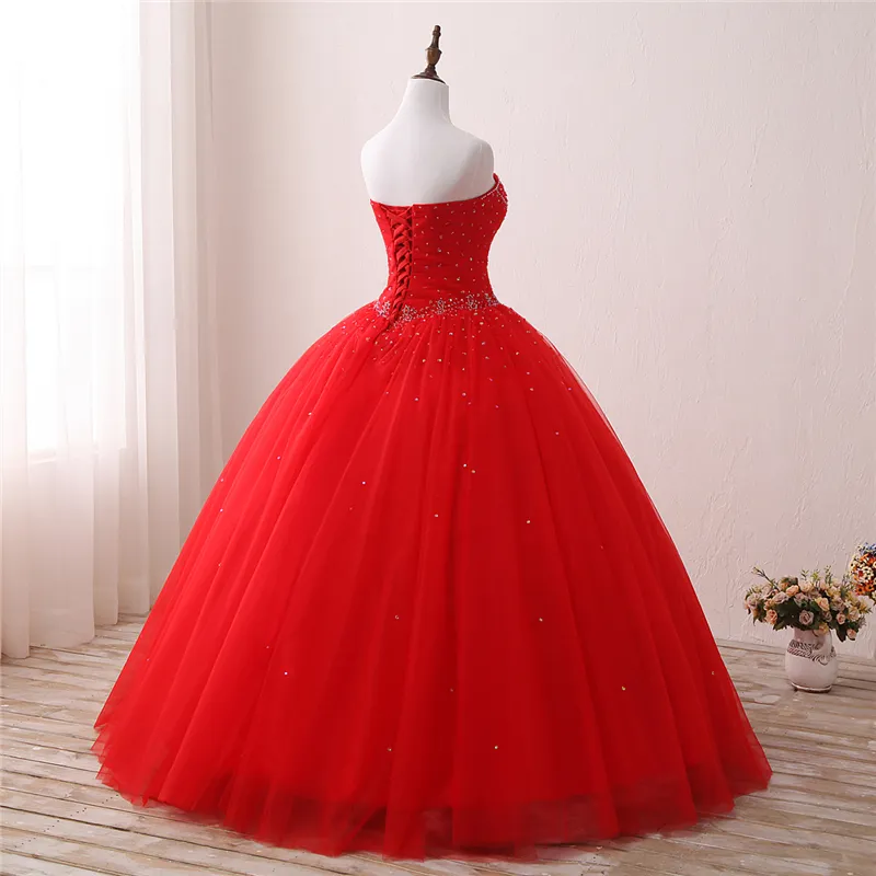 2018 New Red Quinceanera Dresses Lace Appliques Beaded Ball Gown Prom Homecoming Sweet 16 Dress Plus Size Vestido De 15 Ano Q678871794