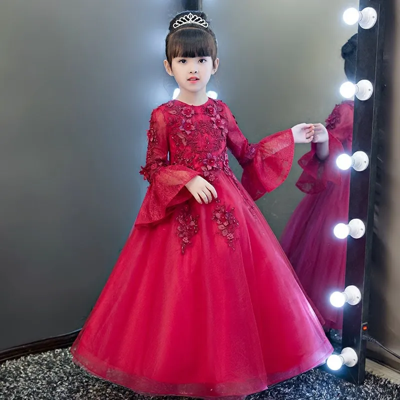 Red Wedding Dress For Girls 2024 Lace Party Princess Dress With Bead Appliques From Xiruimaoyi7 62.32 DHgate.Com