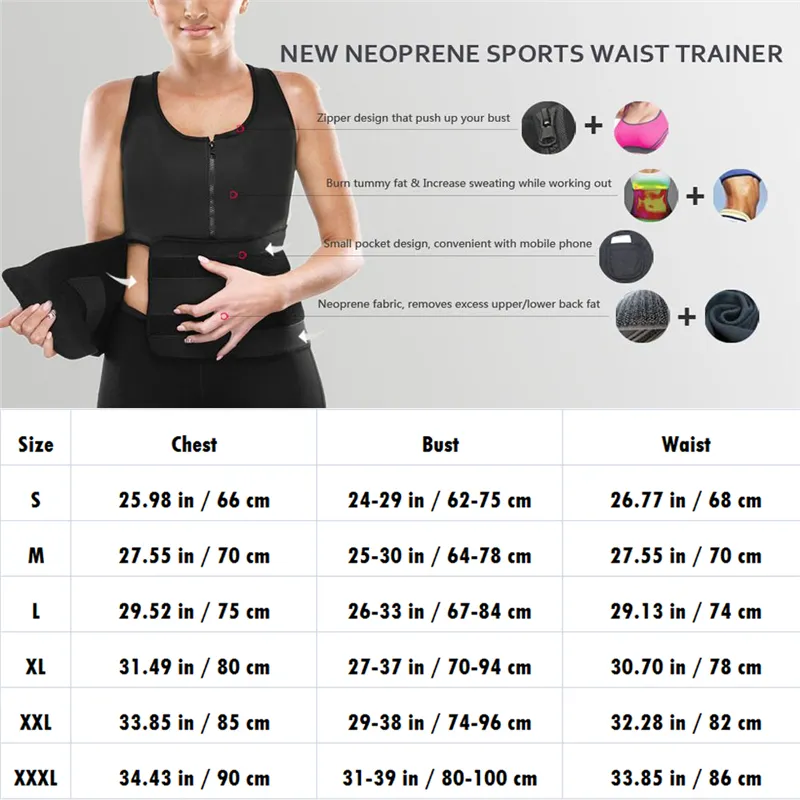 Weist Cincher Sweat Vest Trainer Tummy Tummy Controle