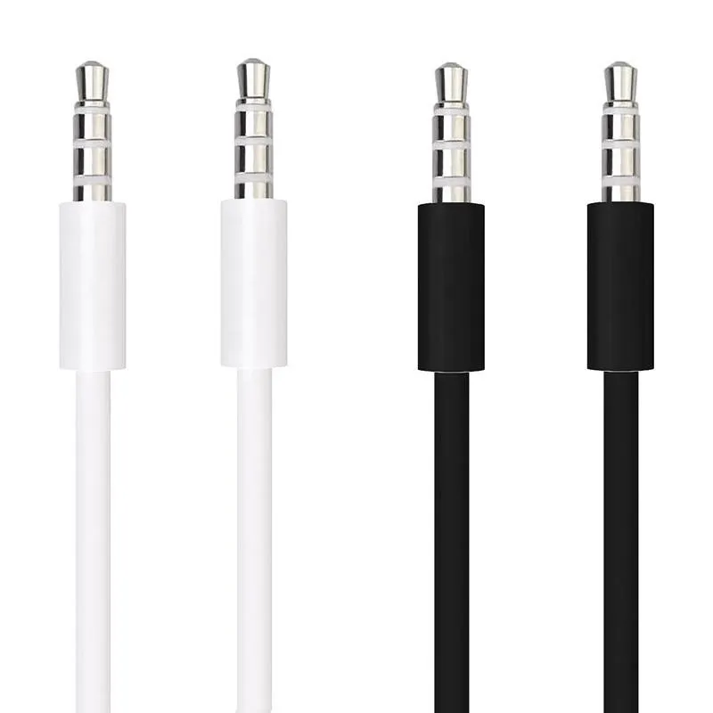 1 m 3 FT Weiß Schwarz Aux Kabel 3,5mm Jack Audio Kabel Stecker Stereo Hilfs Kabel Für MPKopfhörer