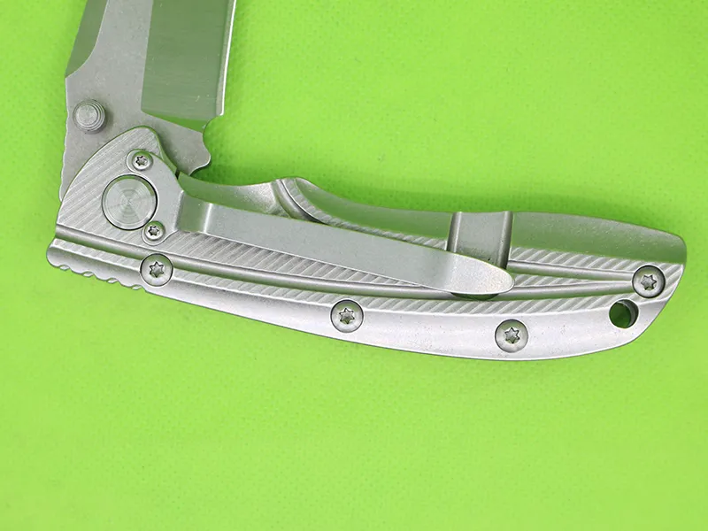 Allvin Tillverkning Flipper Folding Kniv 9Cr18 Satin Tanto Blade Stålhandtag Kullager EDC Knivar