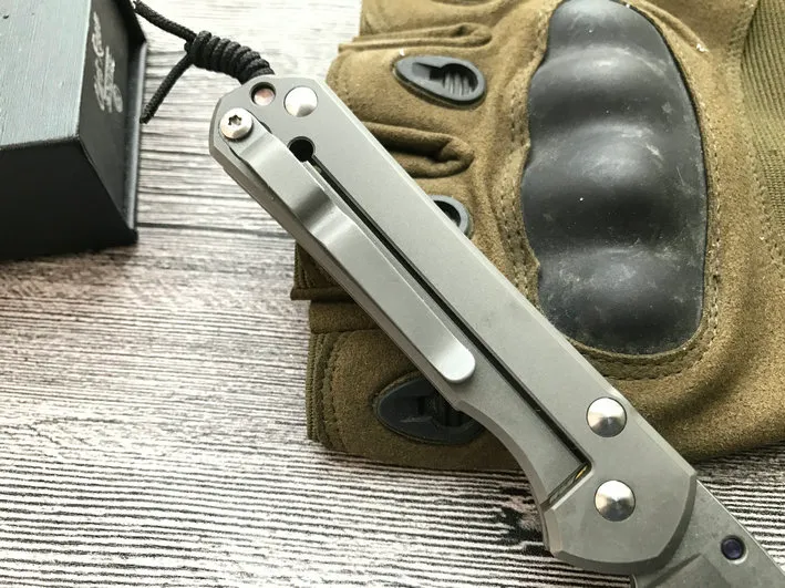 送料無料 8.5 ''クリスリーブ新 CNC D2 ブレード Sebenza 21 スタイルフル TC4 チタンハンドル折りたたみナイフ DF23