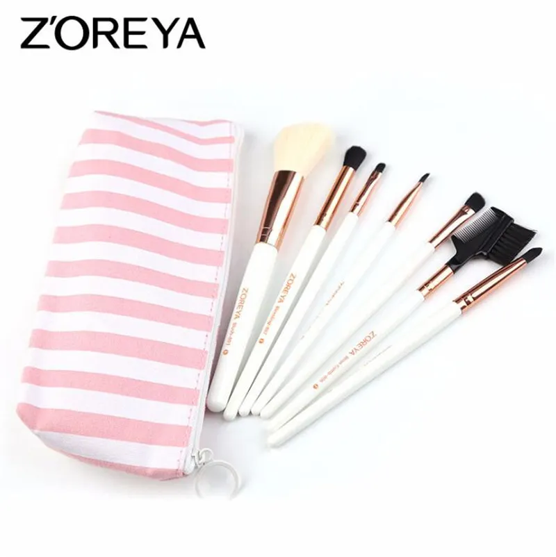 Gilrs Pink Makeup Brushes Set Crystal Stone Handle With Cosmetics Bag free ship 