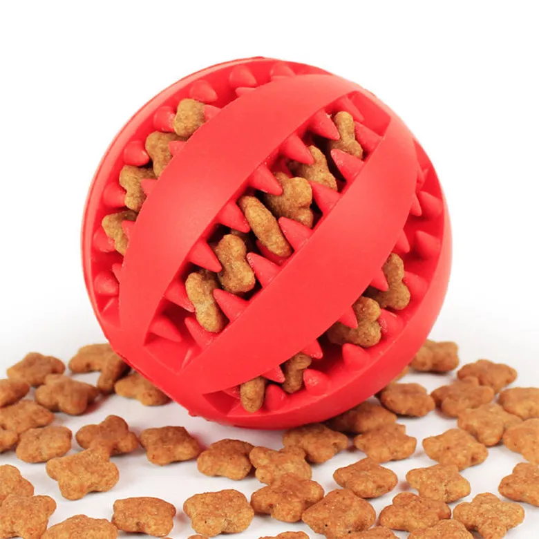 Friska tänder rengöring boll mat behandla dispenser husdjur naturlig gummi dental behandla orala leksak tugga leksaker för hund vård