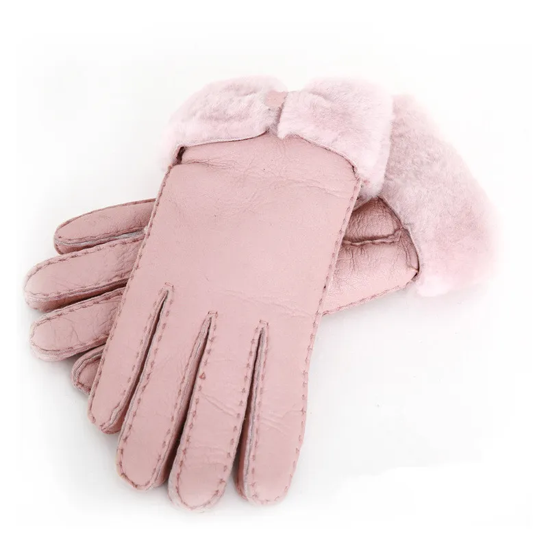 Hele - Warme winter dames leren handschoenen echte wollen handschoenen dames 100% kwaliteitsborging258o