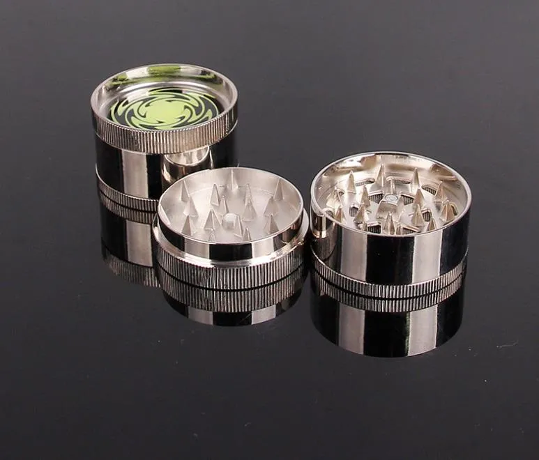 Luminous kaleidoscope pattern cigarette grinding device grinder 3 layer metal smoke cutter